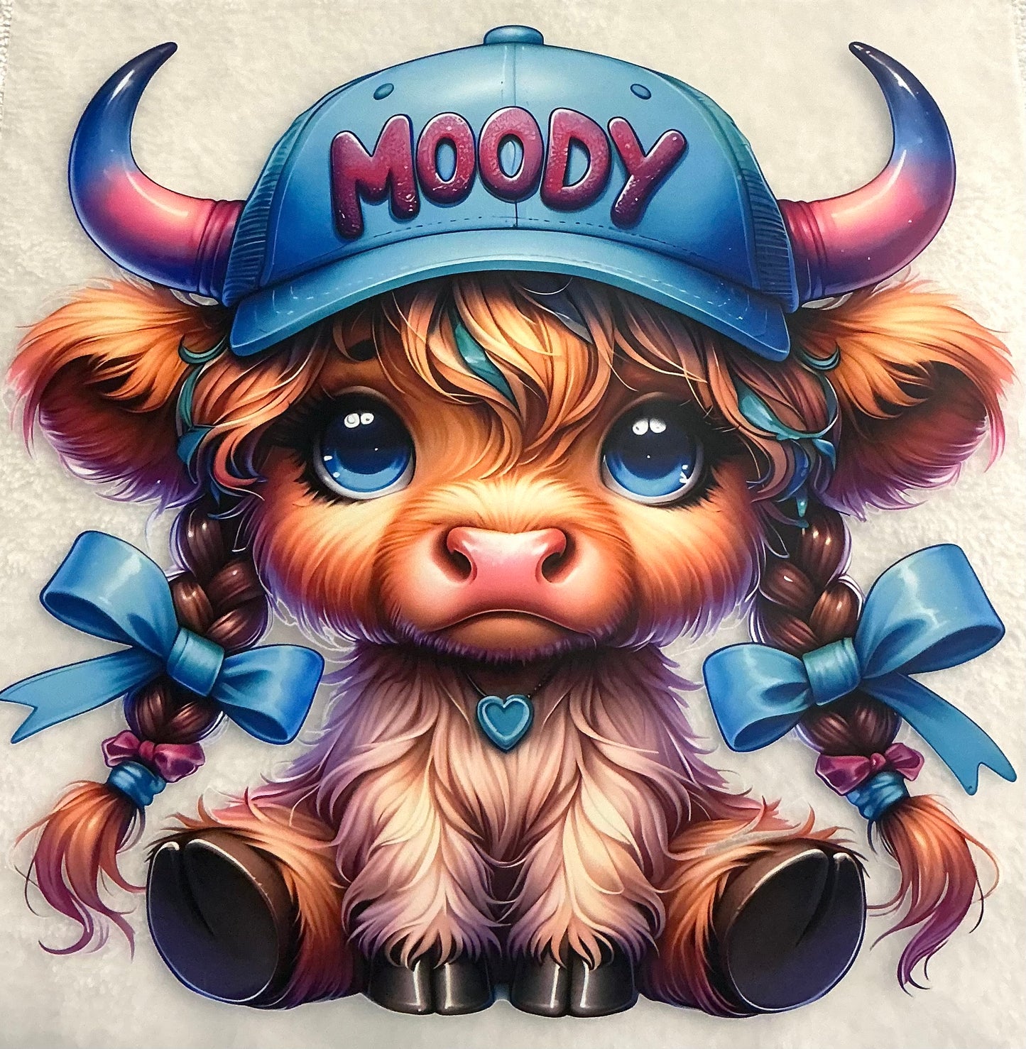Moody cow shirt transfer