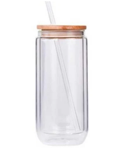 16oz Glass snow globe cup