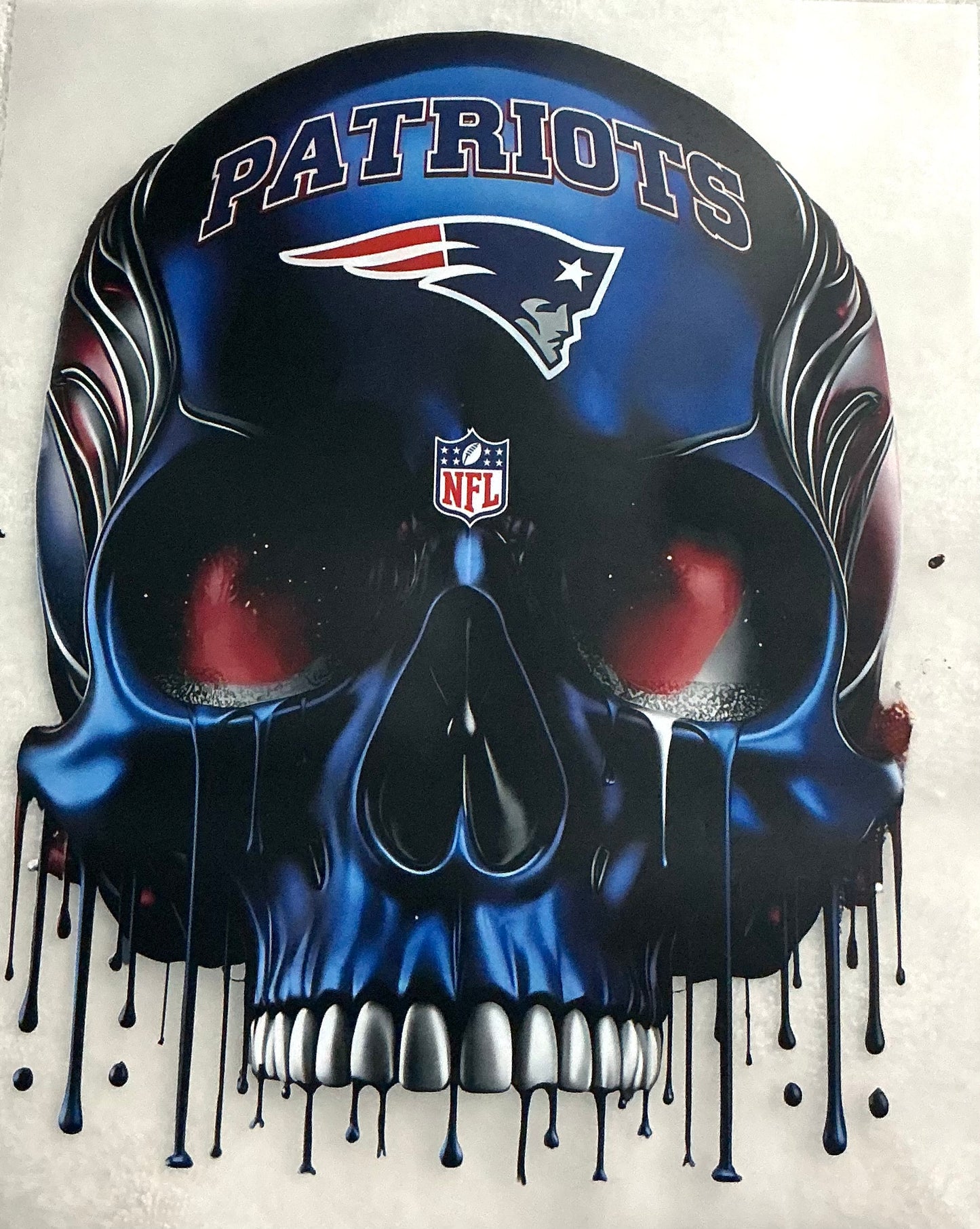 Patriots skull T-shirt transfer