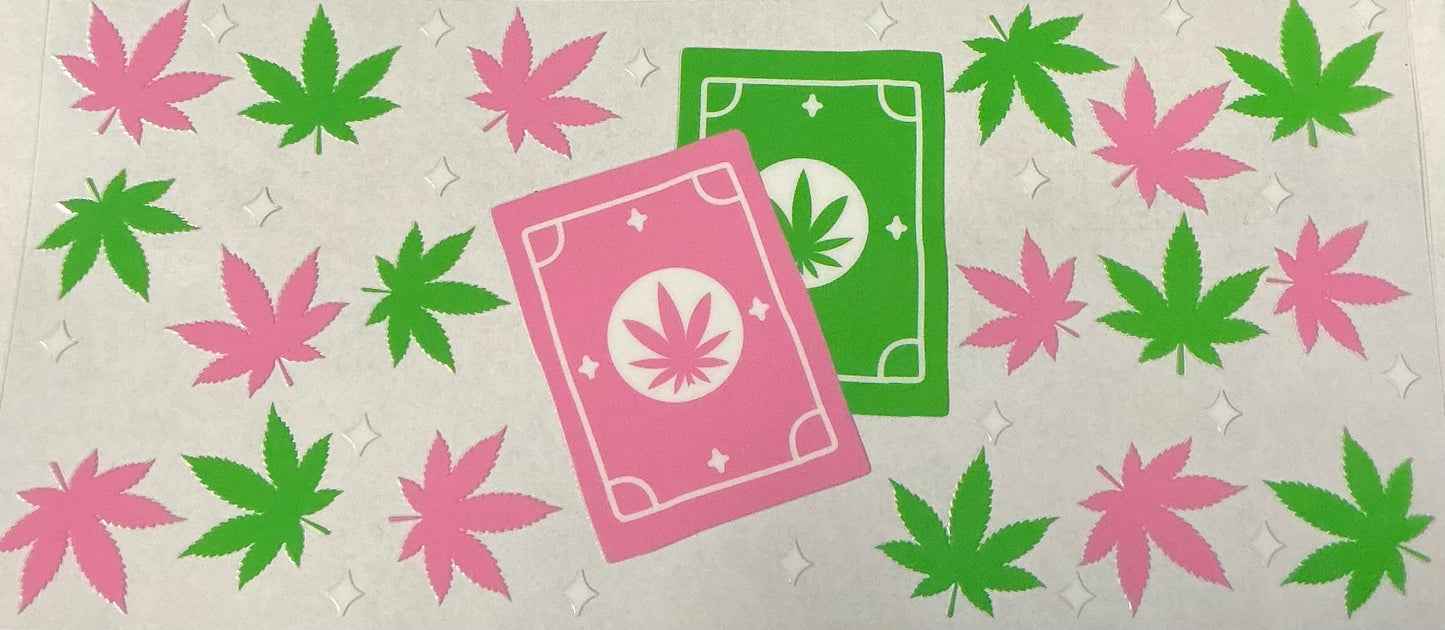316-Pink/Green Leaf