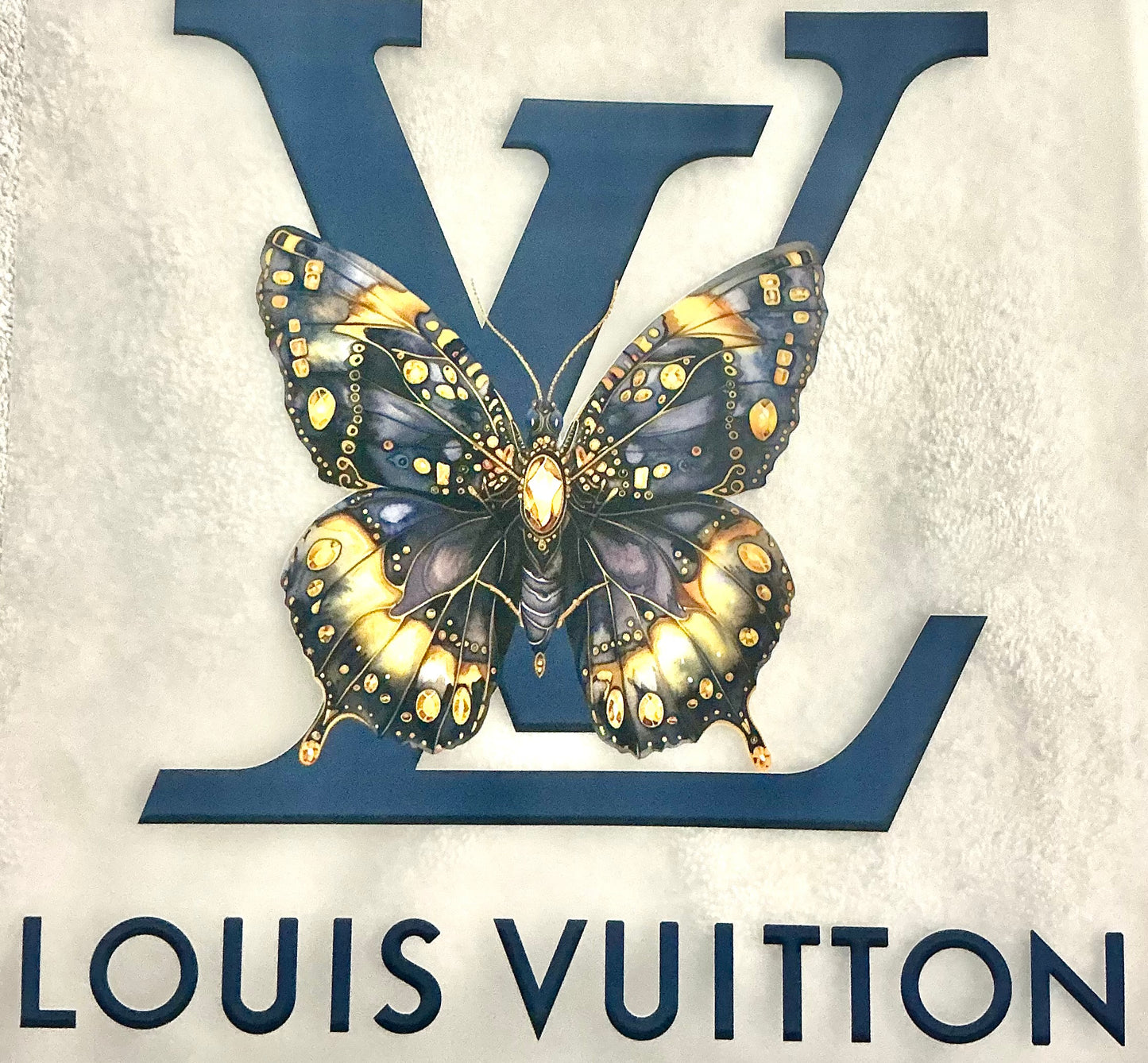 Blue LV butterfly T-shirt transfer
