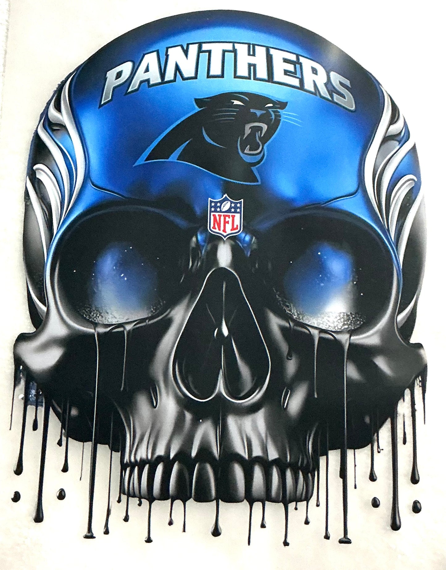 Panthers skull T-shirt transfer
