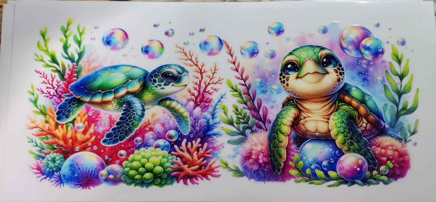 12- Sea Turtles and bubbles decal