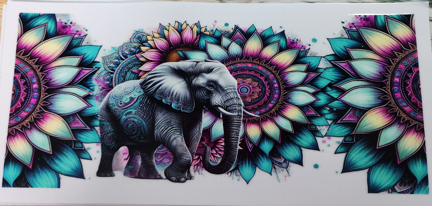 18- Elephant with FLowers Decal