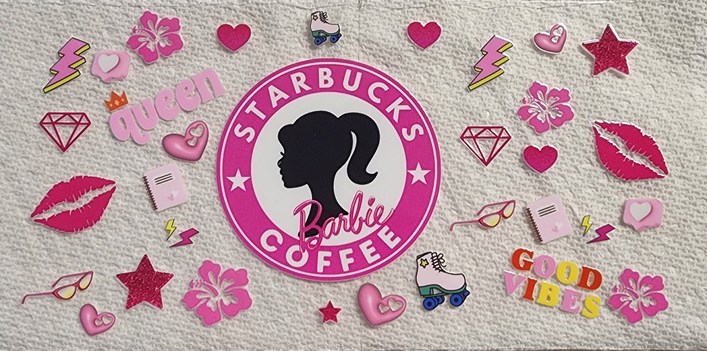 252-Barbie Starbucks Decal