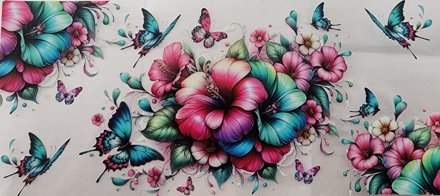 289-Butterfly Flower Decal