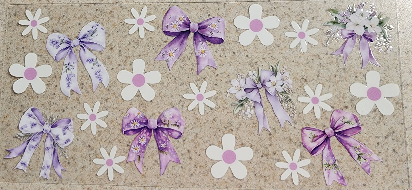 161-Purple Flowers and Bows Decal
