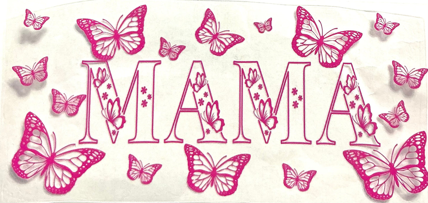 376-Mama pink butterfly decal
