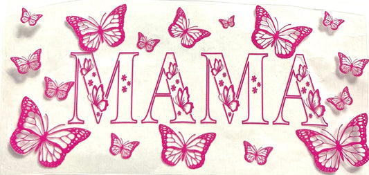 376-Mama pink butterfly decal