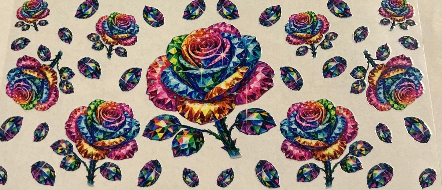 345-Rainbow Rose Decal