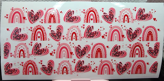 5-Rainbow hearts decal