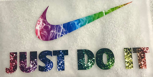 Colorful Just do it T-shirt transfer