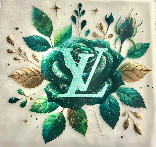 Green flower LV T-shirt transfer