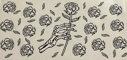 343- Skeleton Rose Decal