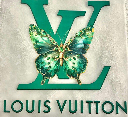 Green LV butterfly T-shirt transfer