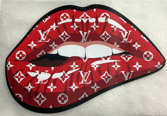 LV red lip T-shirt transfer