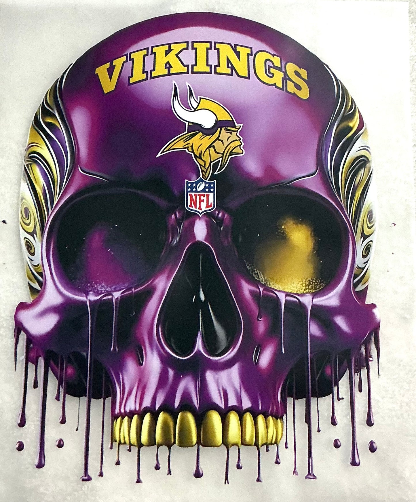 Vikings skull T-shirt transfer