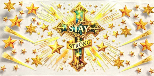 362-  Stay Strong Cross decal