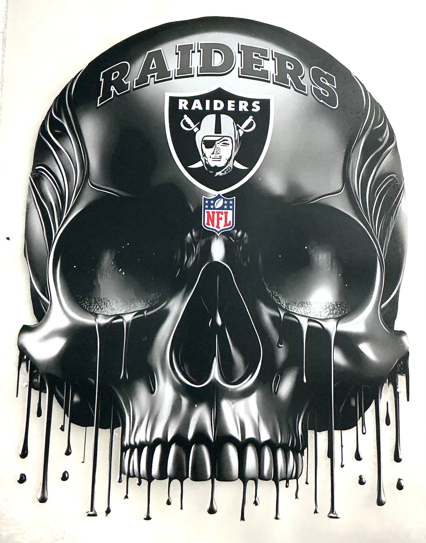 Raiders skull T-shirt transfer