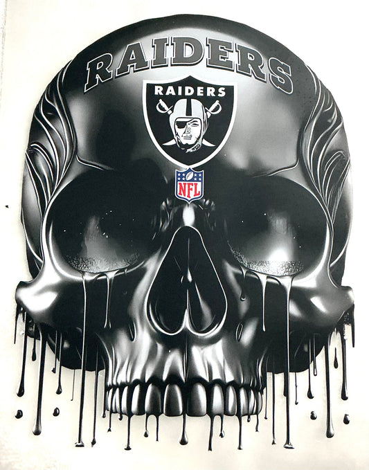 Raiders skull T-shirt transfer