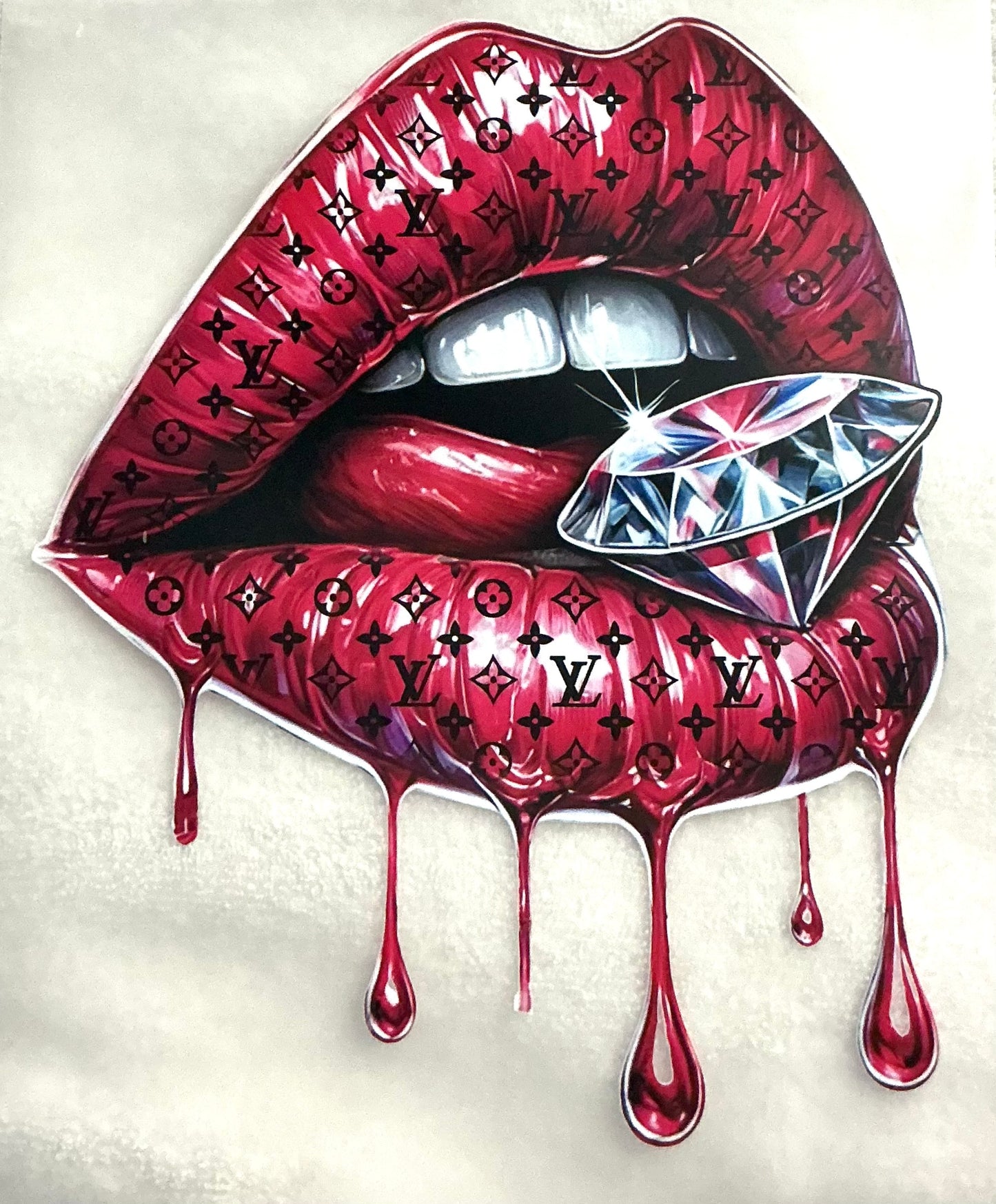 LV Pink Lips T-shirt transfer
