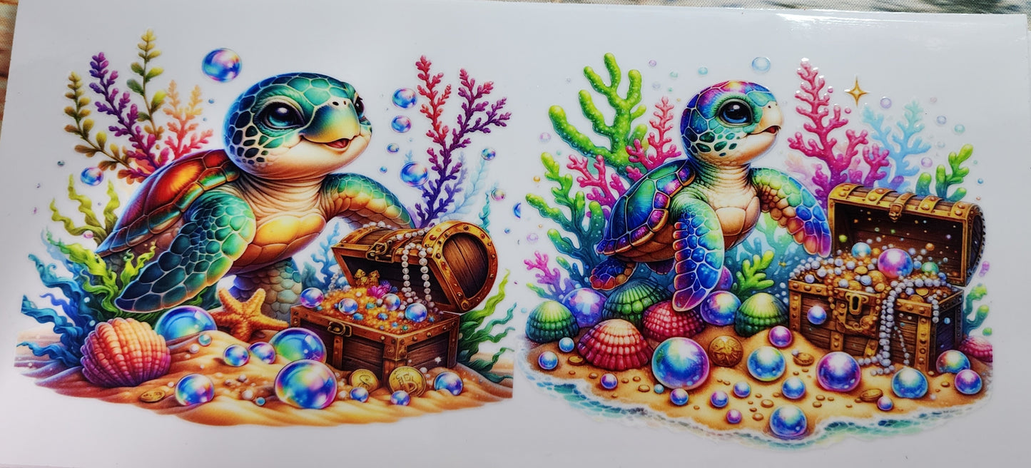 14- Baby Sea turtles with treasure decal