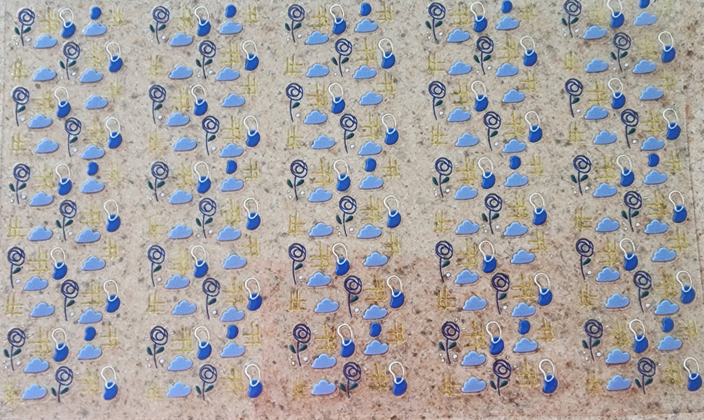 262-Blue Flowers Decal