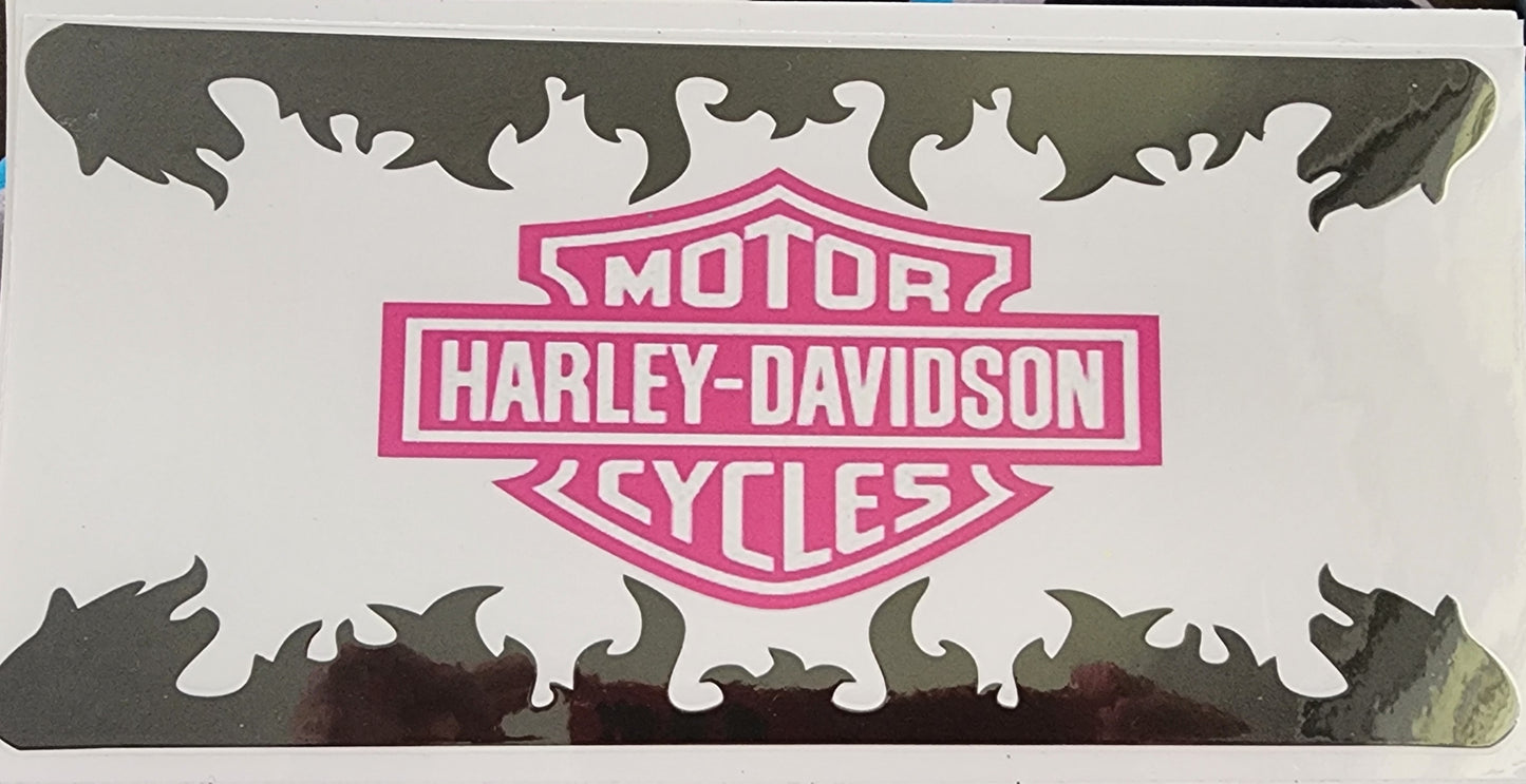 310- Pink Harley Decal
